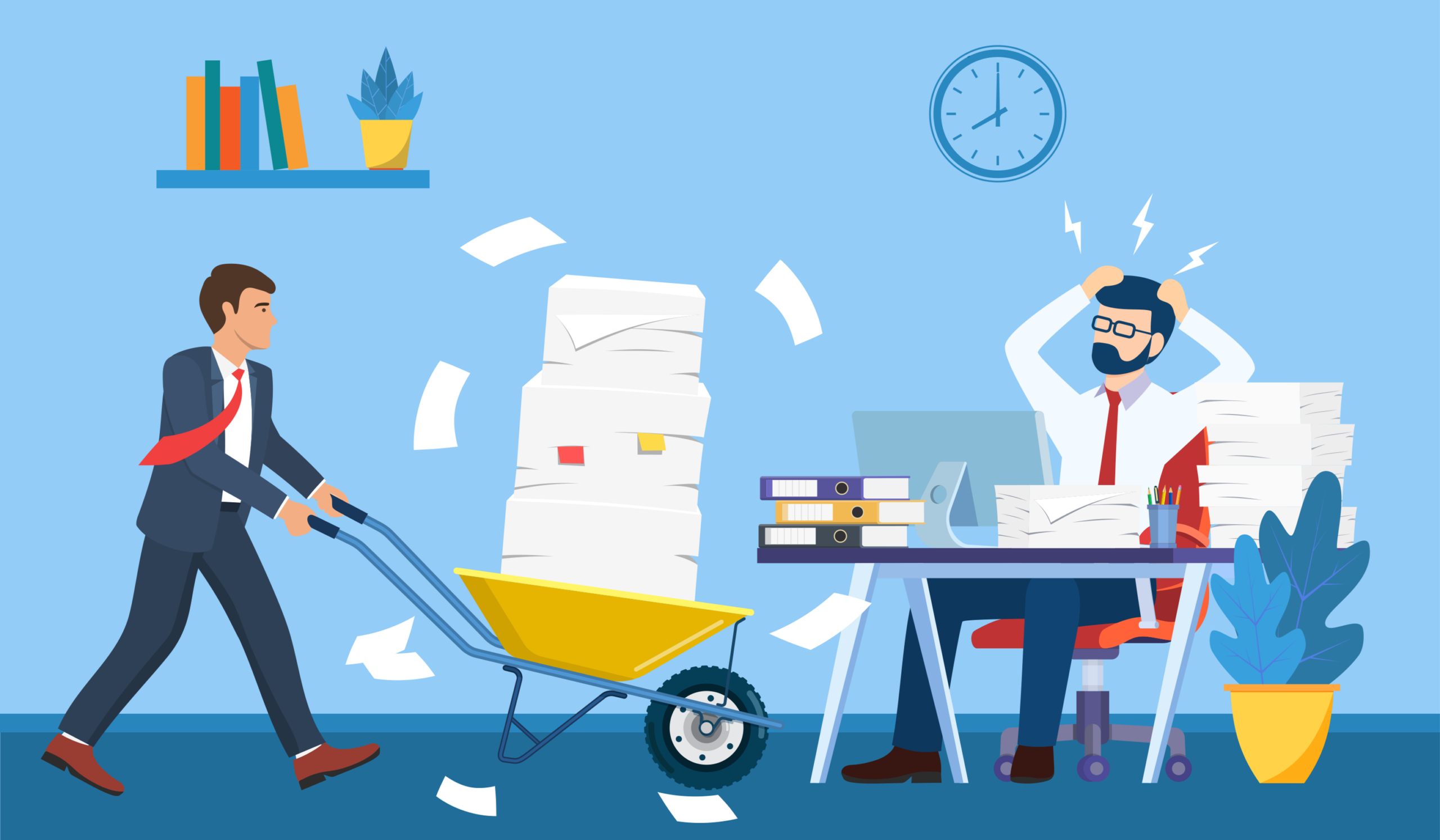 Overworked,In,The,Office.,Male,Worker,At,The,Desk,Exhausted