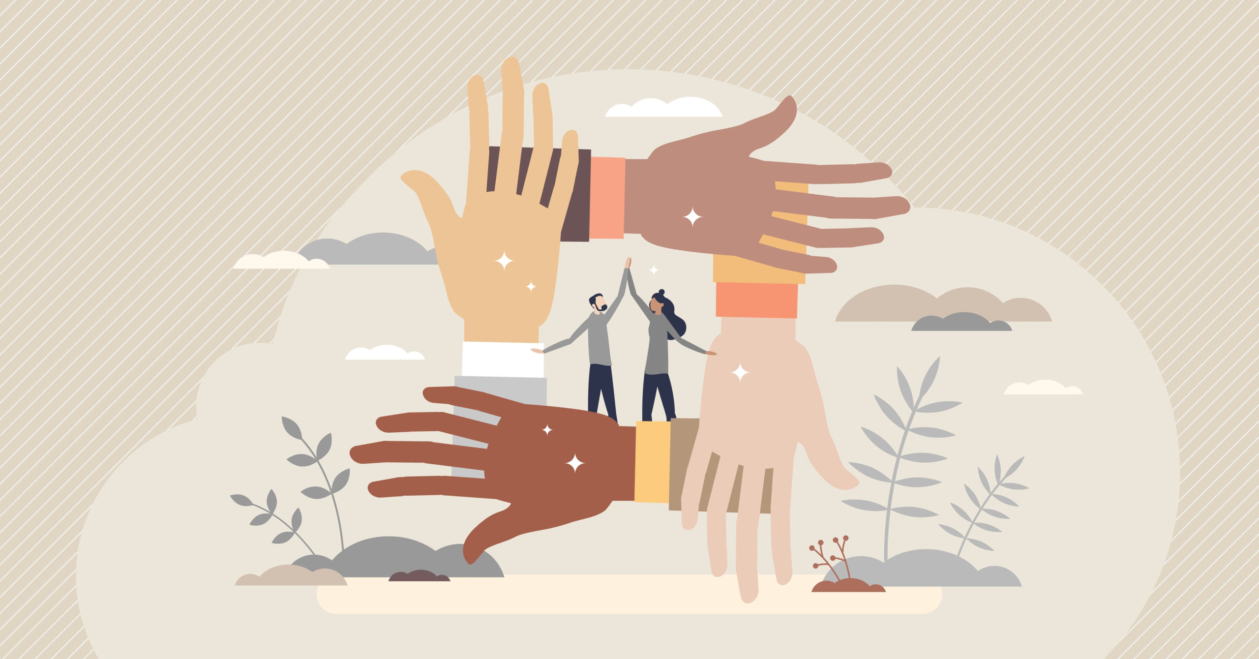 Solidarity,And,Unity,As,Connect,Multiracial,People,Hands,Tiny,Person