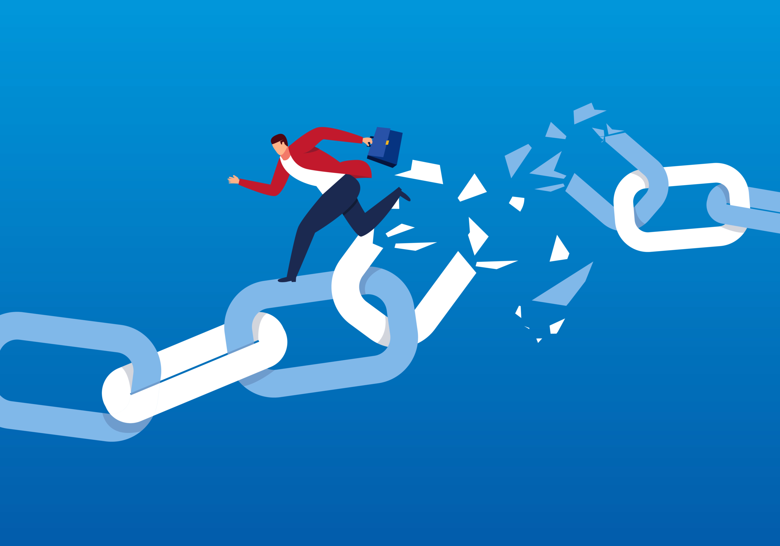 Businessman,Escaping,The,Broken,Chain